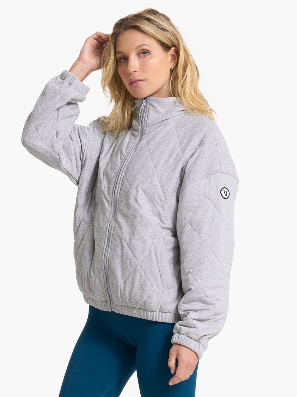 VUORI Halo Insulated Jacket Quilted Light Gray Zip-Front Women's Jacket Size S